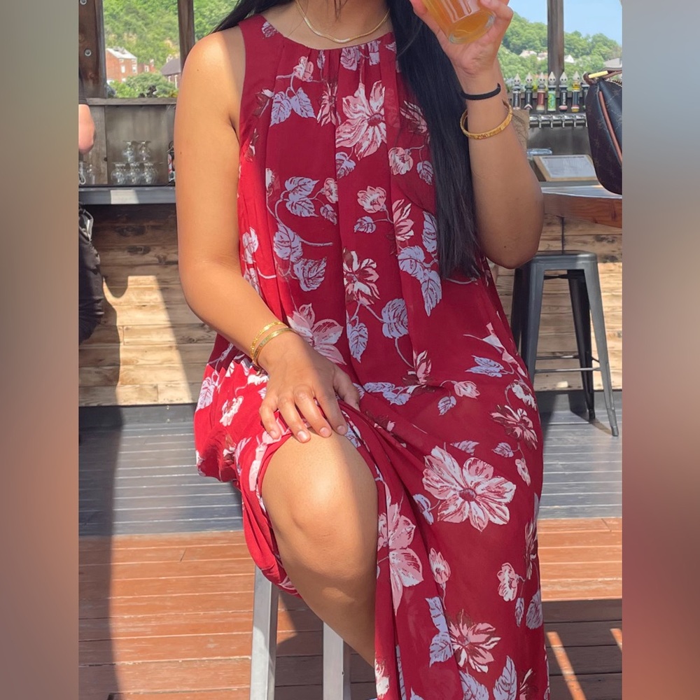 Free People Red Floral Maxi Dress